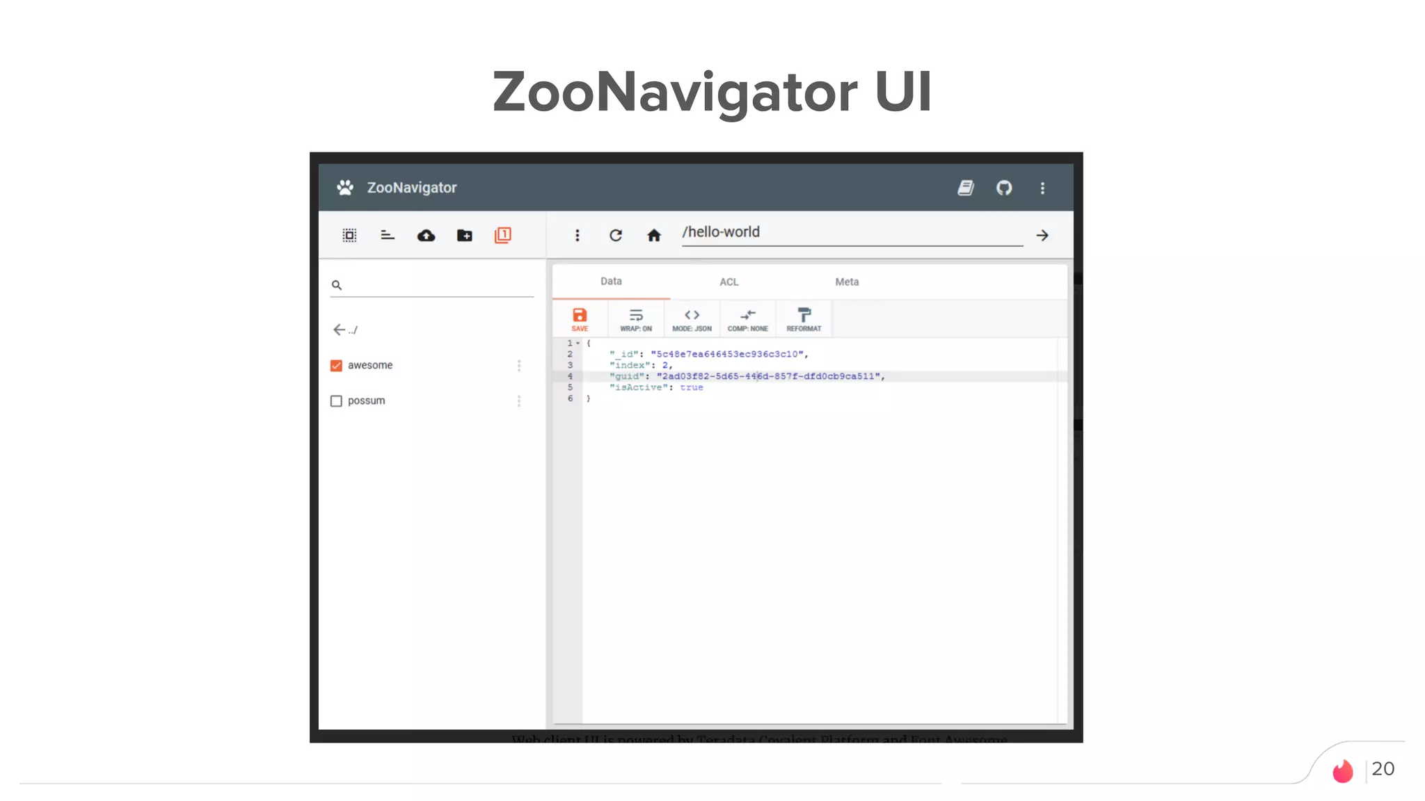 20
ZooNavigator UI
 