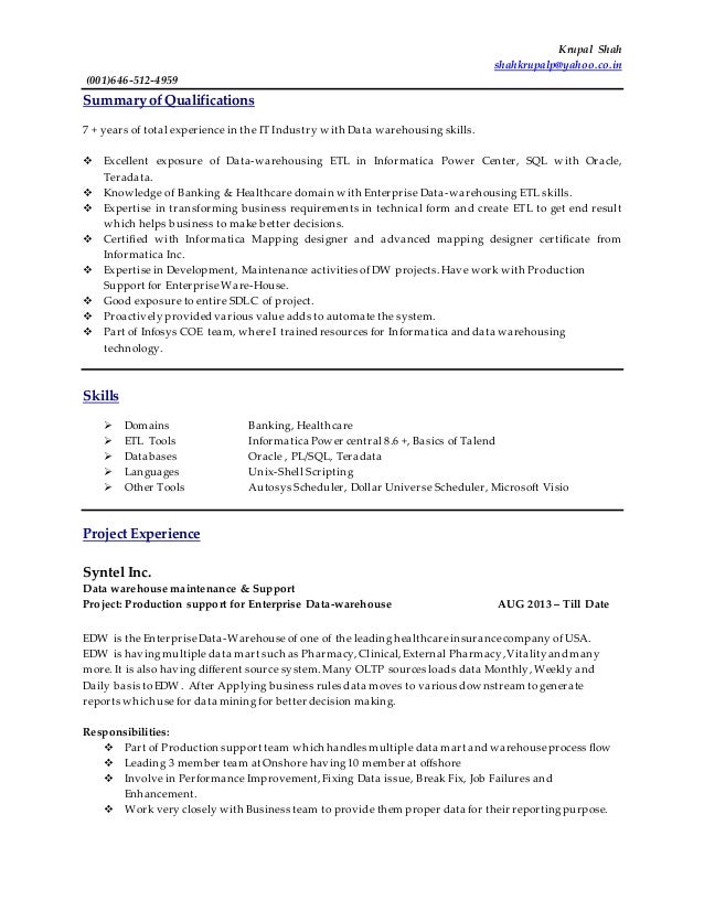 krupal shah resume