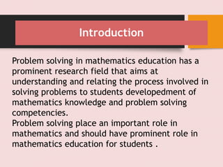 Problem solving methods in maths | PPTX