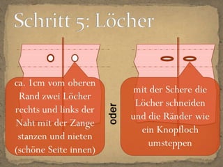 In den nächsten Schritten wird beschrieben wie ein Tunnel für das Band genäht wird.Zwischenergebnis
