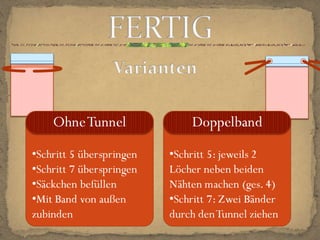 Sicherheitsnadel an einem Ende des Bandes befestigen