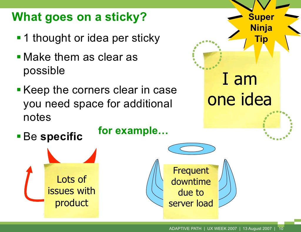 What goes on a sticky?