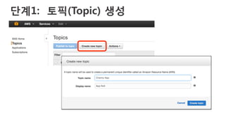 단계1: 토픽(Topic) 생성 
 