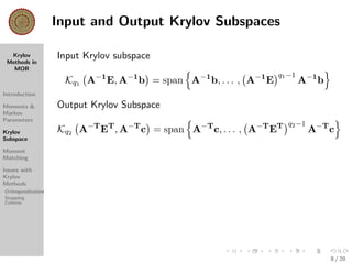 Krylov Subspace Methods in Model Order Reduction | PDF