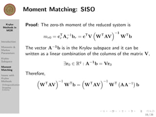 Krylov Subspace Methods in Model Order Reduction | PDF