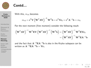 Krylov Subspace Methods in Model Order Reduction | PDF