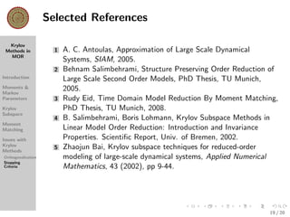 Krylov Subspace Methods in Model Order Reduction | PDF