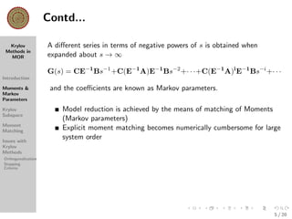 Krylov Subspace Methods in Model Order Reduction | PDF