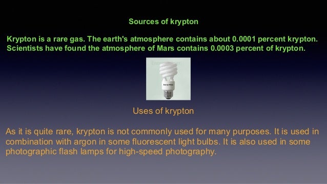 What is the element krypton used for?