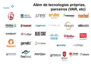 kryptus
Além de tecnologias próprias,
parceiros (VAR, etc)
 