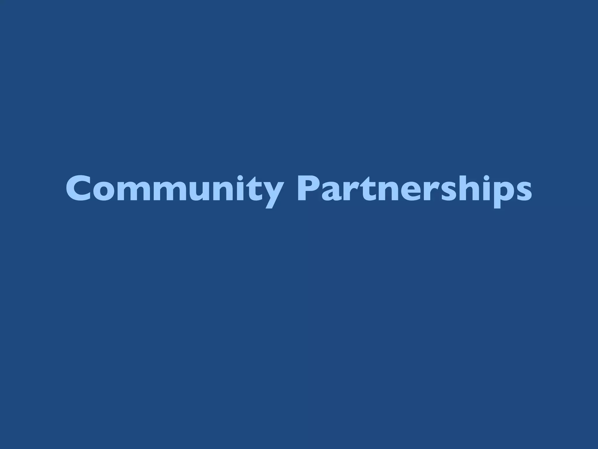 Community Partnerships 
