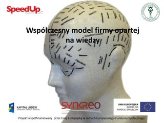 Współczesny model firmy opartej
               na wiedzy




Projekt współfinansowany przez Unię Europejską w ramach Europejskiego Funduszu Społecznego
 