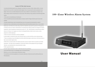 Ks 200B 100zone wireless security devices user's manual