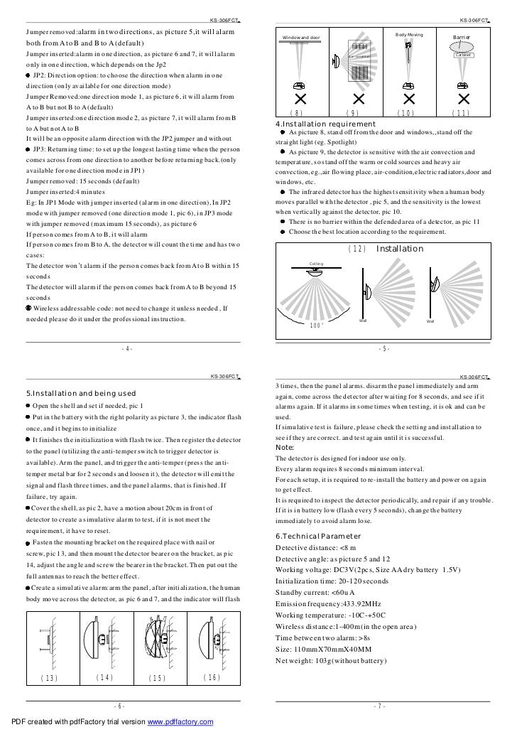 Ks 306 Motion Sensor user's manual