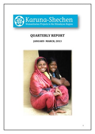1
QUARTERLY REPORT
JANUARY- MARCH, 2013
 