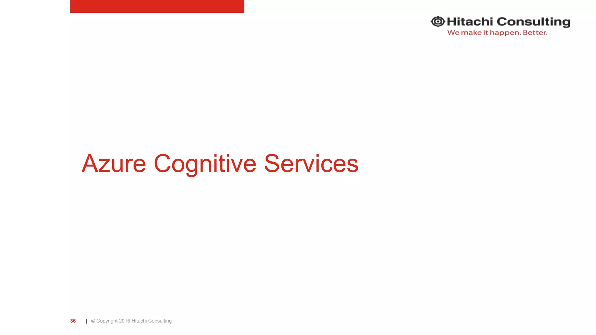 | © Copyright 2015 Hitachi Consulting36 Azure Cognitive Services 