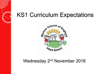KS1 Curriculum Expectations
Wednesday 2nd November 2016
 