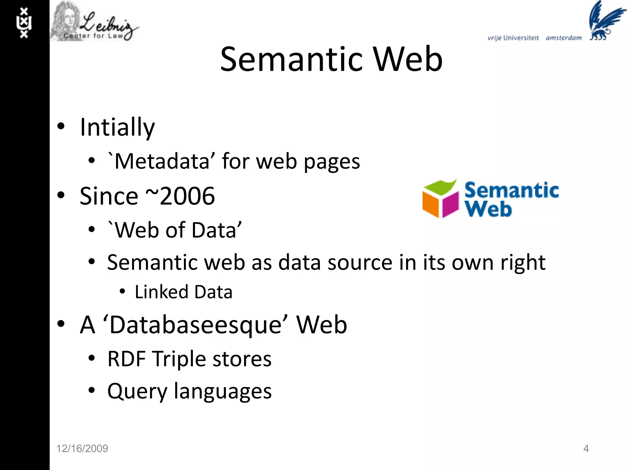 Semantic WebIntially