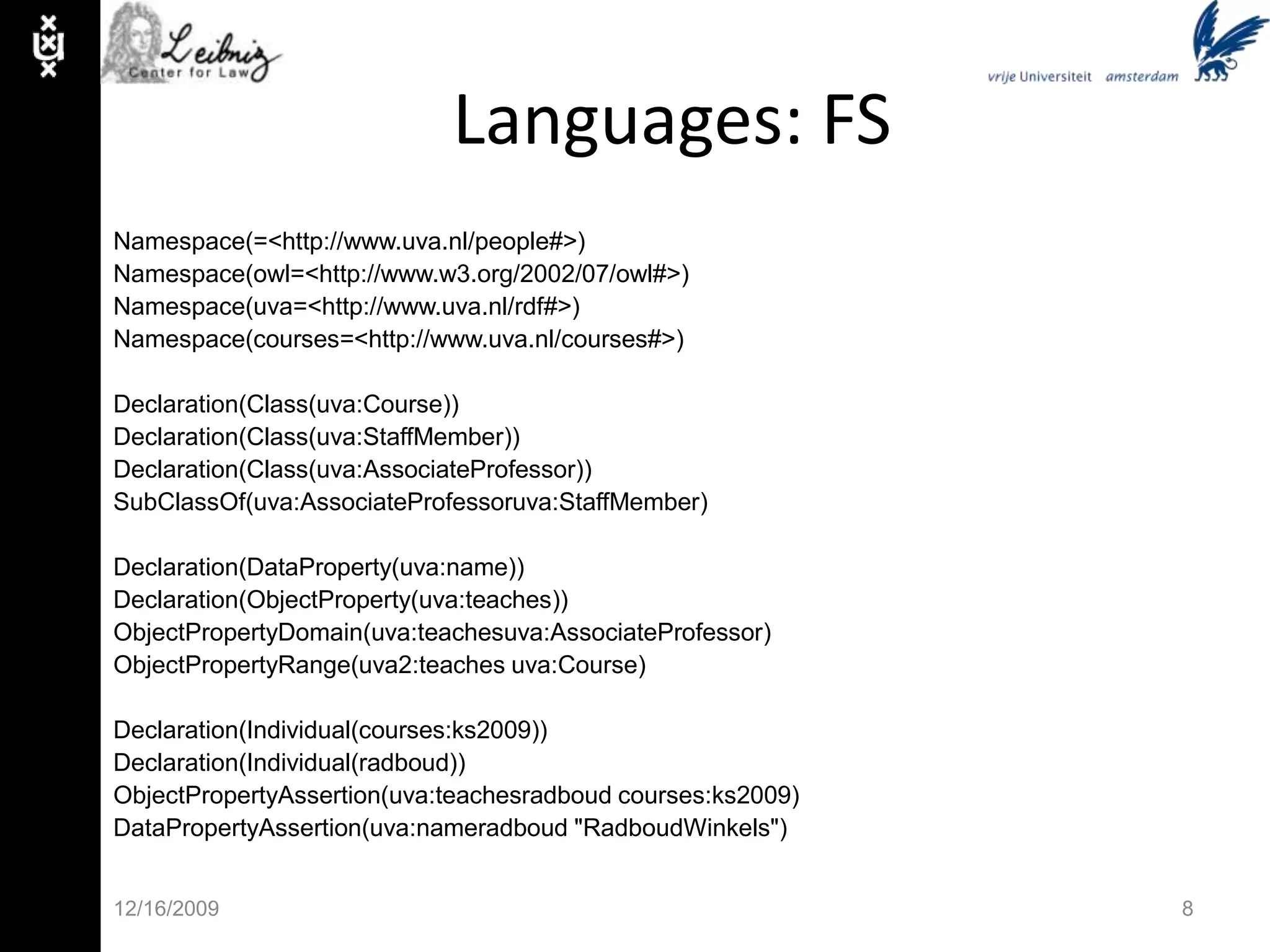 Semantic web as data source in its own right