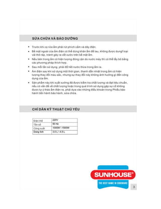 Ấm điện Inox Sunhouse 3L SH-KS300E