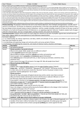 KS3 history lesson plans | DOCX