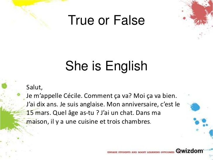 Ks3 Year 7 French Test