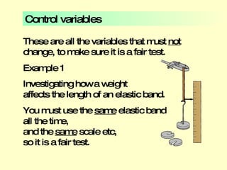 Controlled Variable Examples