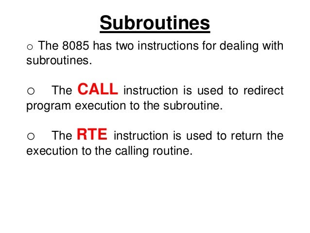SUBROUTINE IN MICROPROCESSOR 8085 PDF SUBROUTINE IN MICROPROCESSOR 8085 PDF