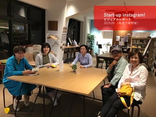 Kochi Startup BASE®
©2019 H-tus. Ltd.
http://startup-base.jp/
Kochi Startup BASE
©2019 H-tus Ltd.
Start-up instagram!
ビジュアルレポート
2019.05 （毎週月曜開催）
1
 