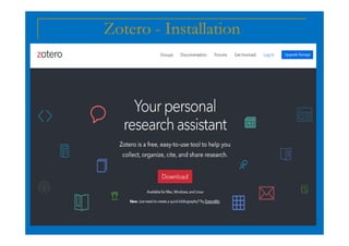 Zotero - Installation
 