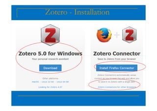 Zotero - Installation
 