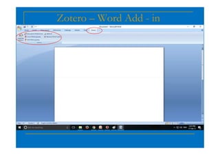 Zotero – Word Add - in
 