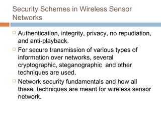 security in wireless sensor networks | PPT