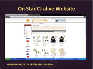 On Star CJ alive Website OPENING PAGE OF JEWELERY SECTION 