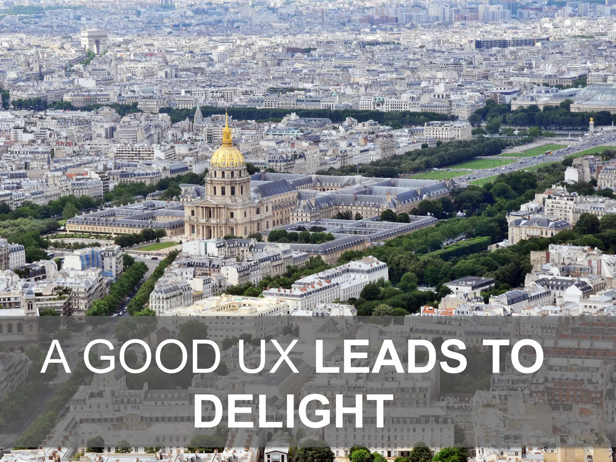 A GOOD UX LEADS TO
DELIGHT
 