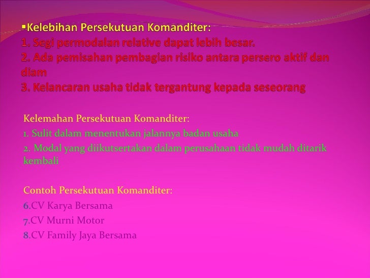 Contoh Persekutuan Komanditer - SuratMenyurat.net