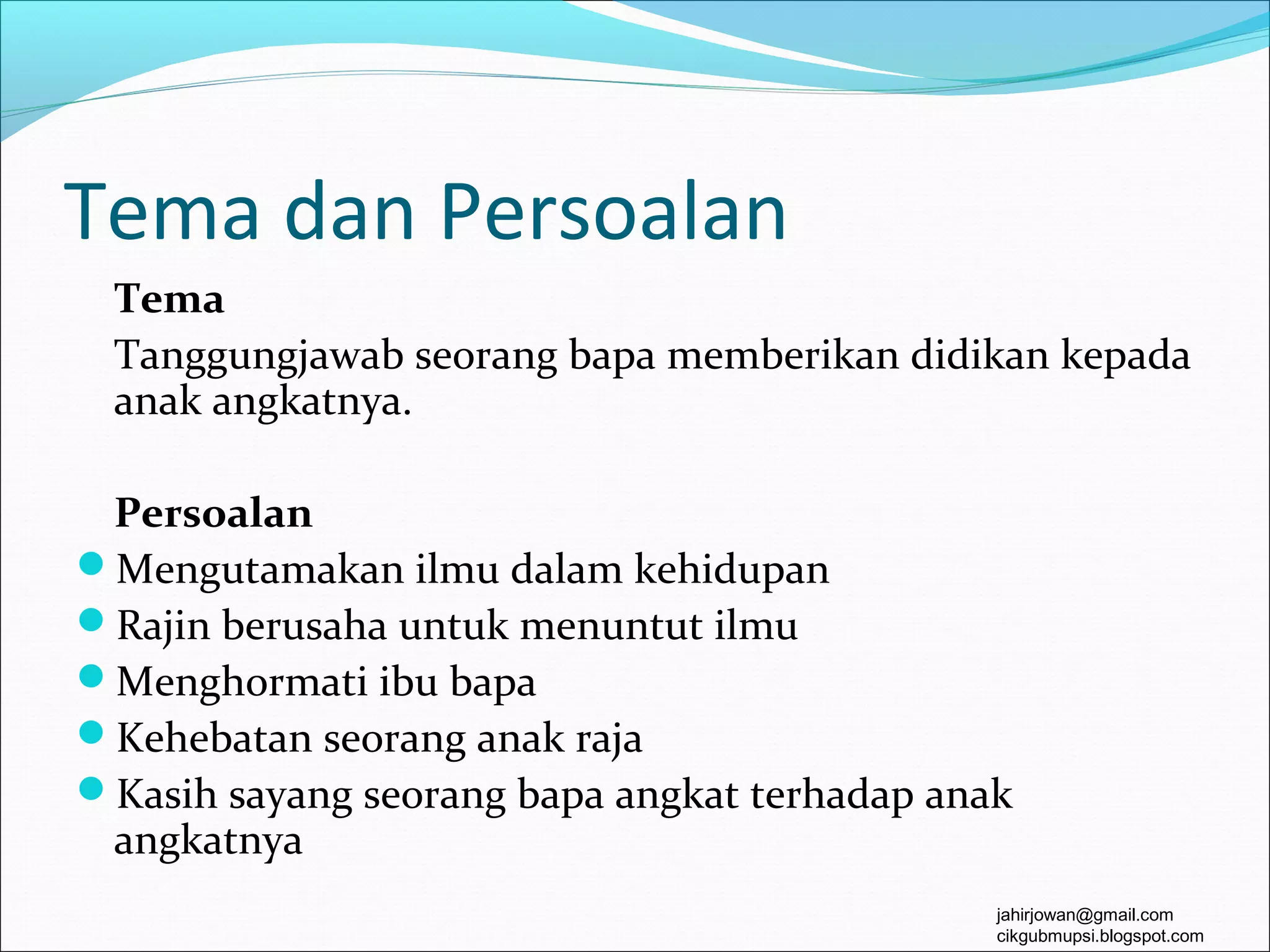 Ksj prosa tradisional budi seorang bapa angkat | PPT