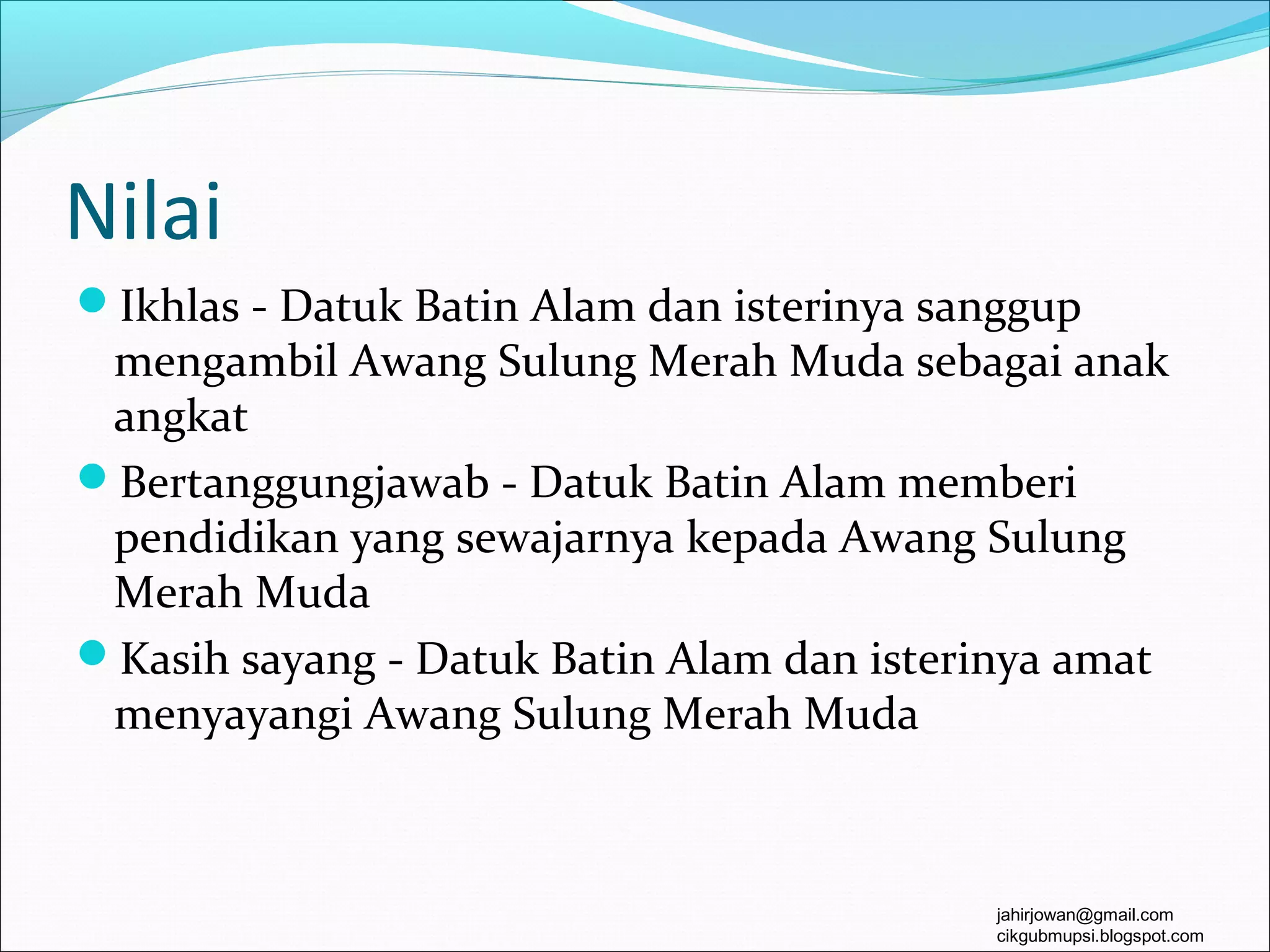 Ksj prosa tradisional budi seorang bapa angkat | PPT