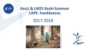 LIKES-tutkimuskeskus
Rautpohjankatu 8, 40700 Jyväskylä
www.likes.fi
2017-2018
KesLi & LIKES Keski-Suomen
LAPE -hankkeessa
Terotemedia/TeroTakalo-Eskola
 