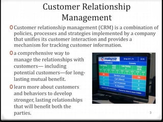 Benefits of CRM
4
Shared or distributed data
Cost reduction
Better customer service
Increased customer satisfaction
Better...