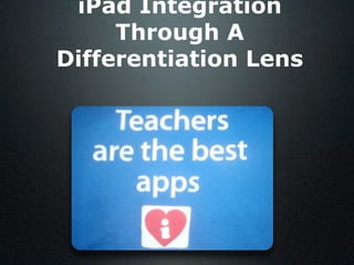 iPad Integration
Through A
Differentiation Lens
 