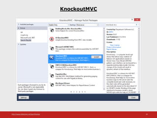 http://www.slideshare.net/IgorShkulipa 30
KnockoutMVC
 