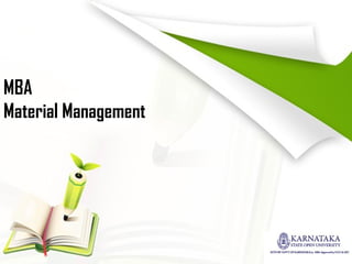 MBA
Material Management
 