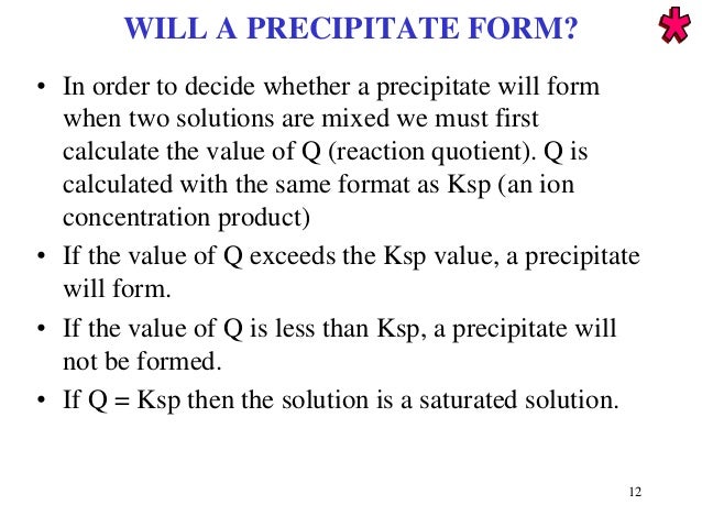 solubility products how to tell if a precipitate will form