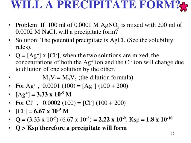 solution precipitate calculator