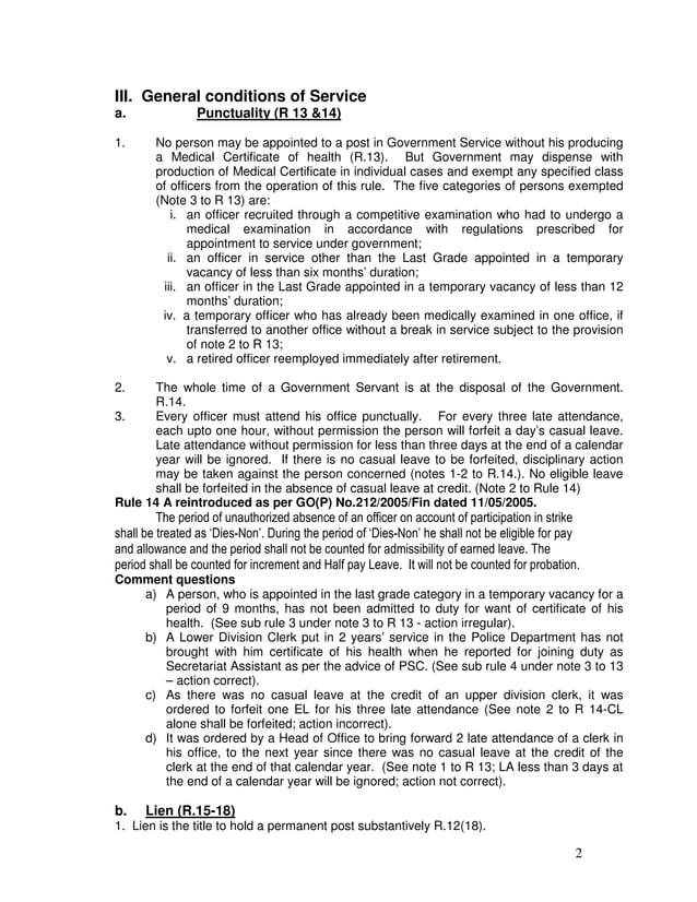 Kerala Service RulesPart 1