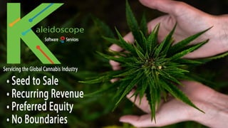 1
Kaleidoscope Software & Services
Stanley Johnson, President
stan32j@gmail.com
Software & Services for the Global Cannabis Industry
2019 // Corporate Presentation
 