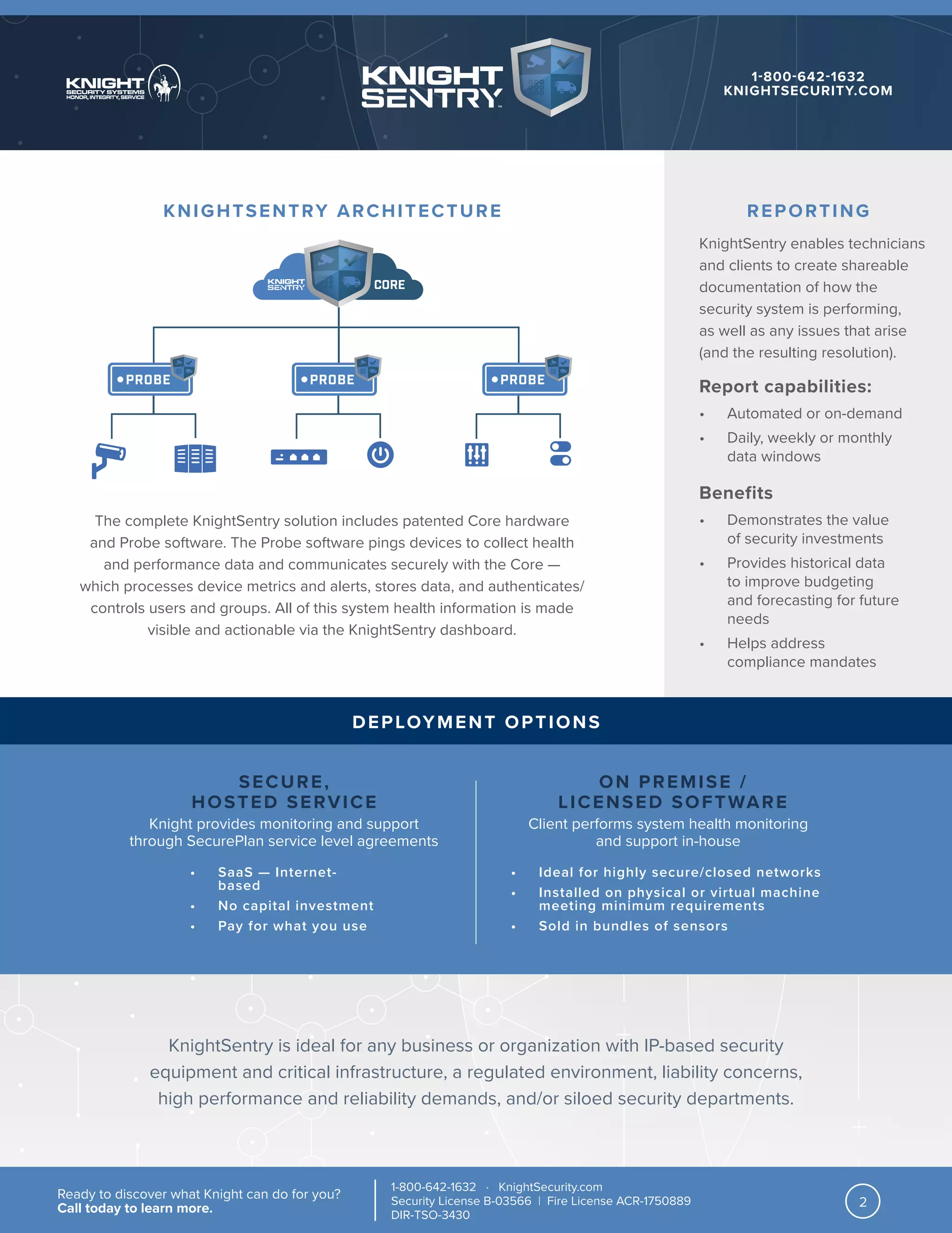 KnightSentry 2.0 One Pager: Proprietary Security System Health ...