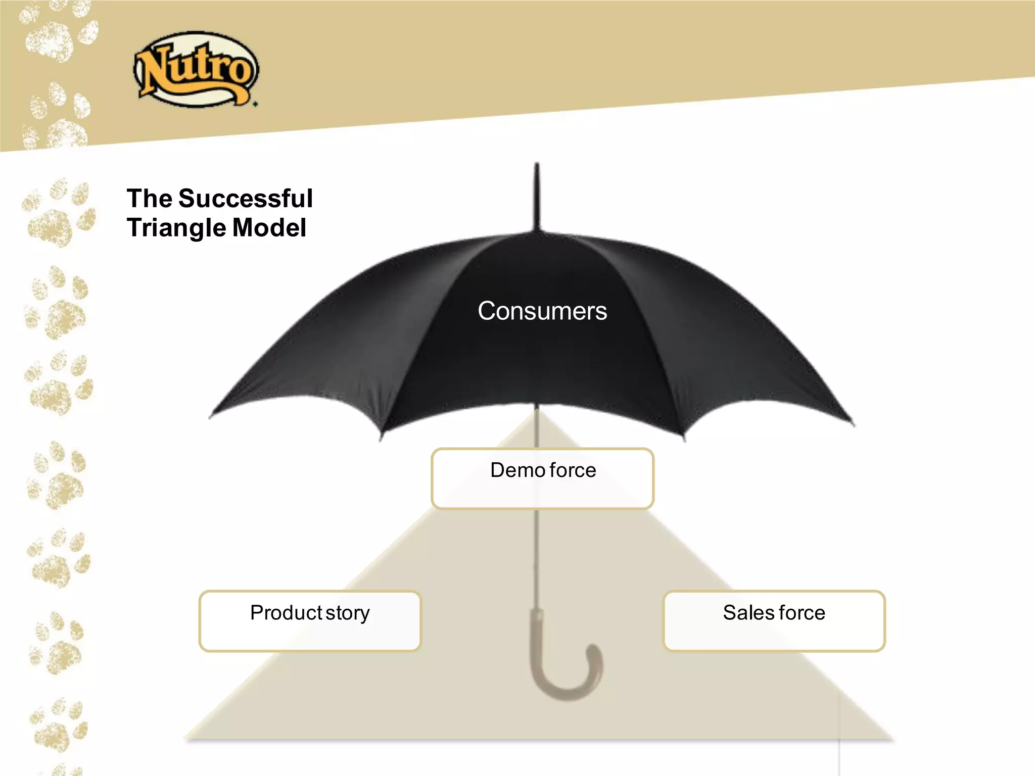 The Successful
Triangle Model


                         Consumers




                         Demo force




         Product story                Sales force
 