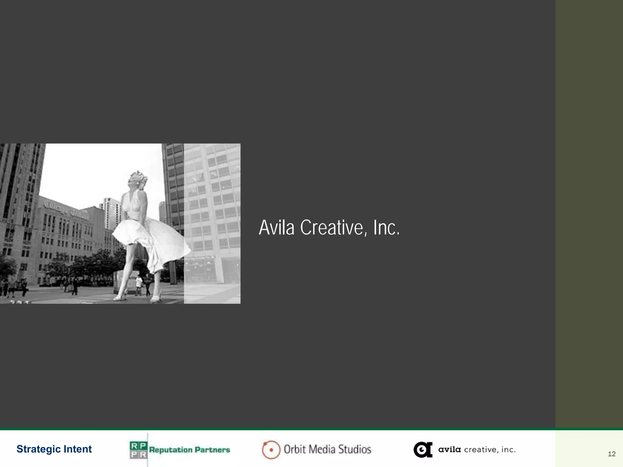 Avila Creative, Inc.




Strategic Intent                          12
 